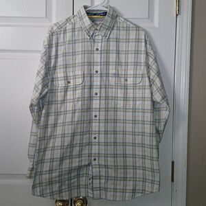 Wrangler Cowboy Cut Collection George Strait Button Shirt blue white  yellow  L